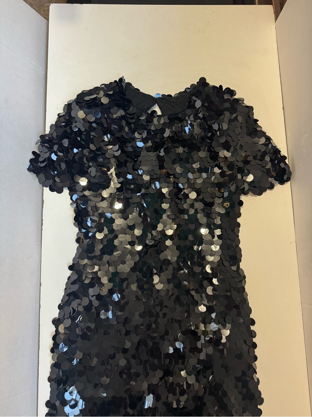 NADINE Boutique Black Big Sequined Vintage Dress large - Picture 2 of 7
